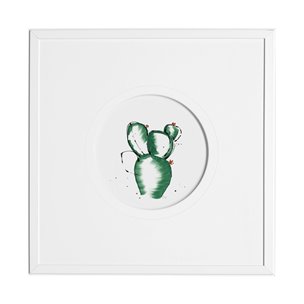 Cactus II by Mercana Studio a Hand Embellished Textured Framed Art Print Matted under Glass