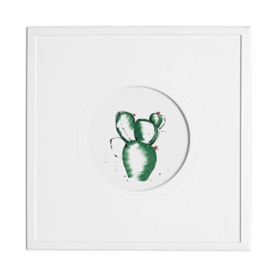 13053 - Cactus II by Mercana Studio a Hand Embellished Textured Framed Art Print Matted under Glass