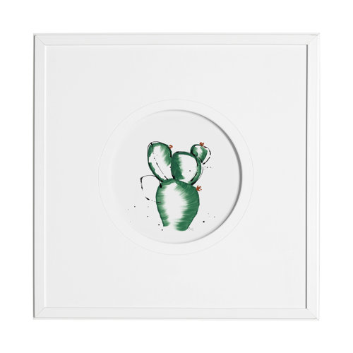 13053 - Cactus II by Mercana Studio a Hand Embellished Textured Framed Art Print Matted under Glass
