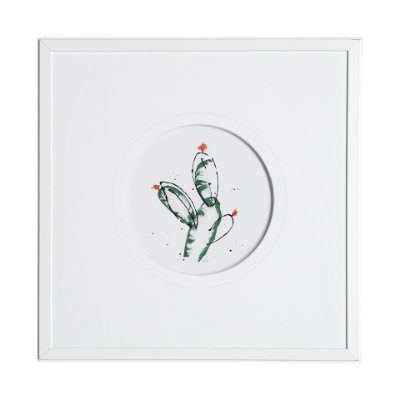 13052 - Cactus I by Mercana Studio a Hand Embellished Textured Framed Art Print Matted under Glass