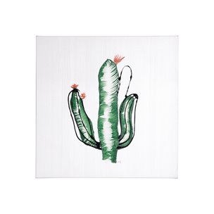Cactus IV by WRG a Hand Embellished Textured Canvas