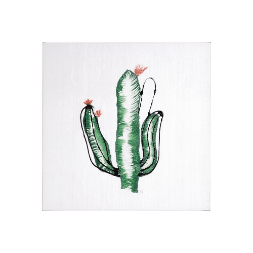 101484-S - Cactus IV by WRG a Hand Embellished Textured Canvas