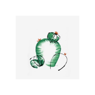 101483-S - Cactus III by WRG a Hand Embellished Textured Canvas