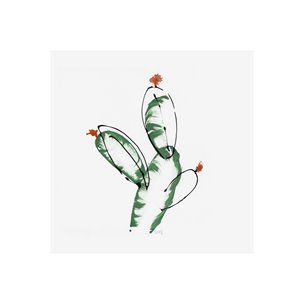 Cactus I by WRG a Hand Embellished Textured Canvas