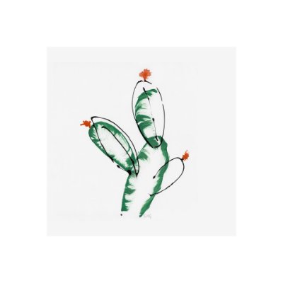 101481-S - Cactus I by WRG a Hand Embellished Textured Canvas