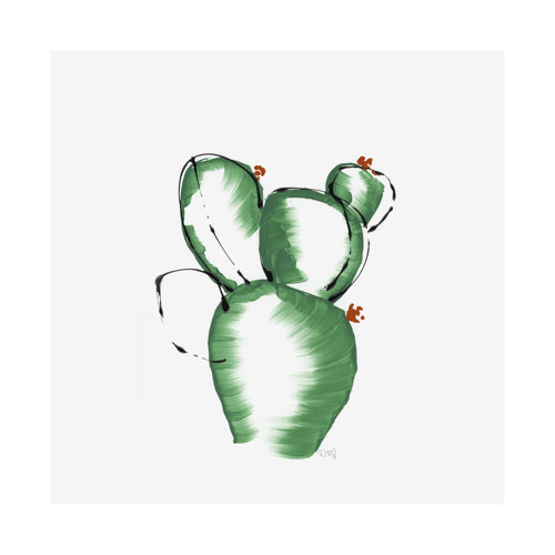101482-L - Cactus II by WRG a Hand Embellished Textured Canvas
