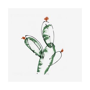 Cactus I by WRG a Hand Embellished Textured Canvas