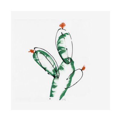 101481-L - Cactus I by WRG a Hand Embellished Textured Canvas