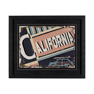 California by Alarm a Hand Embellished Textured Framed Art Print