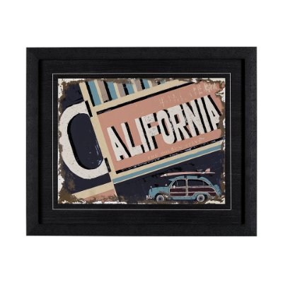 13222 - California by Alarm a Hand Embellished Textured Framed Art Print