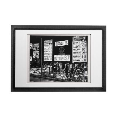 13163 - Great Tea Company by Berenice Abbott a Hand Embellished Textured Framed Art Photo Matted under Glass