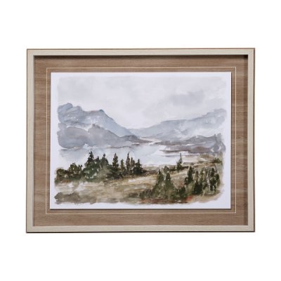 13158 - Overcast Reservoir I by Ethan Harper a Hand Embellished Textured Framed Art Print Matted under Glass