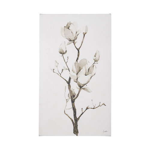 101621-L - Magnolia II by Gabrielle Campbell a Hand Embellished Textured Canvas