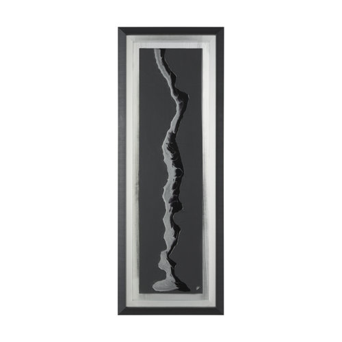 12976 - Silver River by Barbara Fleming a Hand Embelished Textured Framed Art Print Matted under Glass