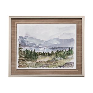 Overcast Reservoir II by Ethan Harper Hand Embellished Textured Framed Art Print Matted under Glass