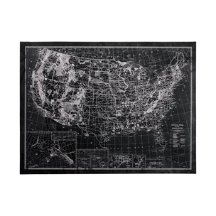 Explorer USA Map Noir by Vintage Collection a Hand Embellished Textured Canvas