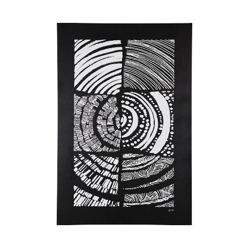 101558-L - Maze II by Alarm a Hand Embellished Textured Canvas