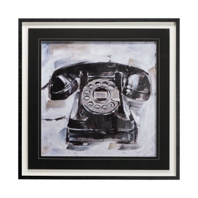 13114 - Retro Phone I by Ethan Harper a Hand Embellished Textured Framed Art Print Matted under Glass