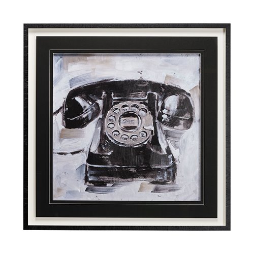 13114 - Retro Phone I by Ethan Harper a Hand Embellished Textured Framed Art Print Matted under Glass