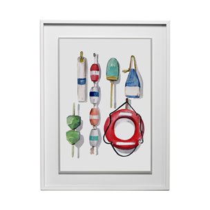 Watercolor Buoys II by Jenifer Paxton Parker a Framed Art Print Matted under Glass