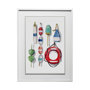 13086 - Watercolor Buoys II by Jenifer Paxton Parker a Framed Art Print Matted under Glass