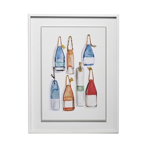 Watercolor Buoys I by Jenifer Paxton Parker a Framed Art Print Matted under Glass
