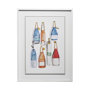 13085 - Watercolor Buoys I by Jenifer Paxton Parker a Framed Art Print Matted under Glass