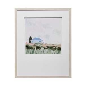 House on a Hill II by Emma Scarvey a Hand Embellished Textured Framed Art Print Matted under Glass