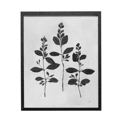 13070 - Botanical Study IV by Julia Purinton a Hand Embellished Textured Framed Art Print Matted under Glass