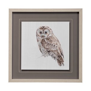 Forest Friends IX (Owl) by Lisa Audit Hand Embellished Textured Framed Art Print Matted under Glass