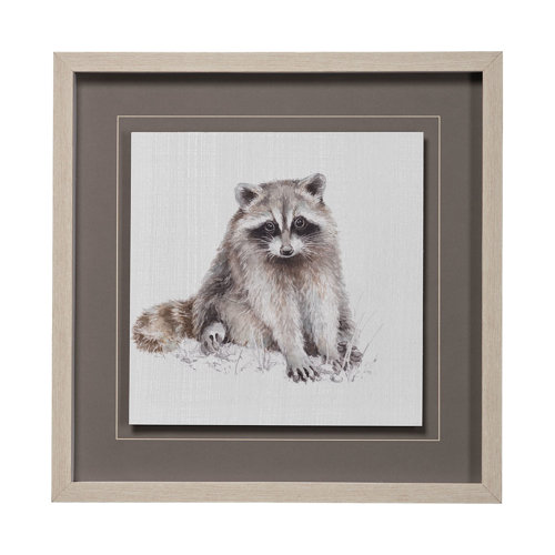 13064 - Forest Friends X (Racoon) by Lisa Audit Hand Embellished Textured Framed Art Print Matted under Glas