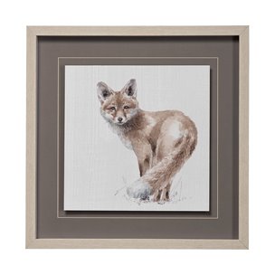 Forest Friends XI (Fox) by Lisa Audit Hand Embellished Textured Framed Art Print Matted under Glass