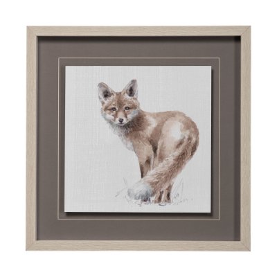 13065 - Forest Friends XI (Fox) by Lisa Audit Hand Embellished Textured Framed Art Print Matted under Glass