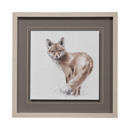 13065 - Forest Friends XI (Fox) by Lisa Audit Hand Embellished Textured Framed Art Print Matted under Glass