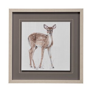 Forest Friends XII (Deer) by Lisa Audit Hand Embellished Textured Framed Art Print Matted under Glas
