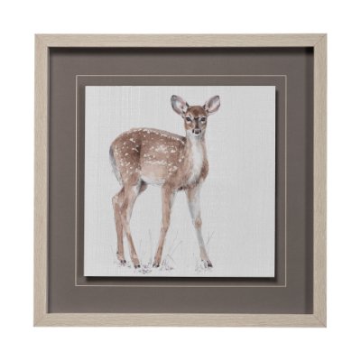 13066 - Forest Friends XII (Deer) by Lisa Audit Hand Embellished Textured Framed Art Print Matted under Glas