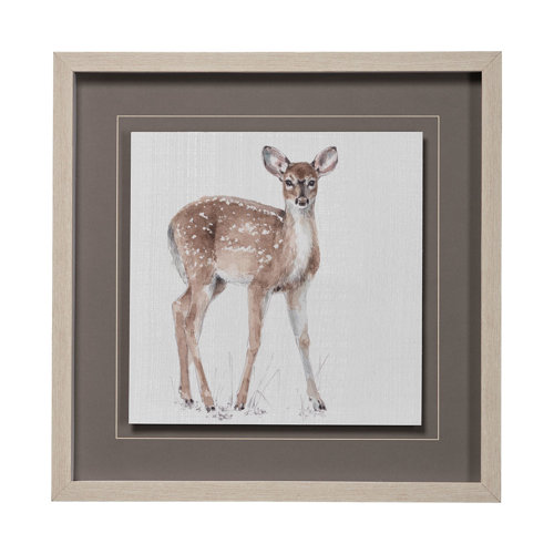 13066 - Forest Friends XII (Deer) by Lisa Audit Hand Embellished Textured Framed Art Print Matted under Glas