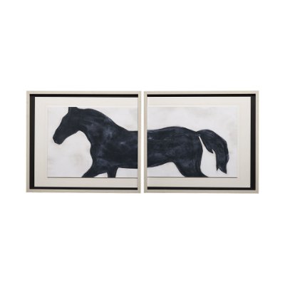 13131 - Equestrian Beauties-Halt by Kristine Hegre a Framed Art Print Matted under Glass