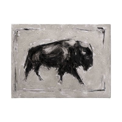 101537-L - Dynamic Bison I by Ethan Harper a Hand Embellished Textured Canvas