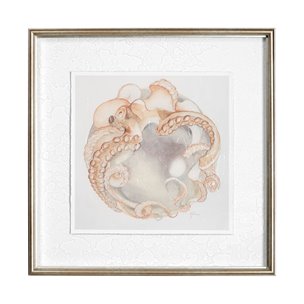 Who Stole My Precious I Peach by Fiona H a Hand Embellished Textured Framed Print Matted under Glass