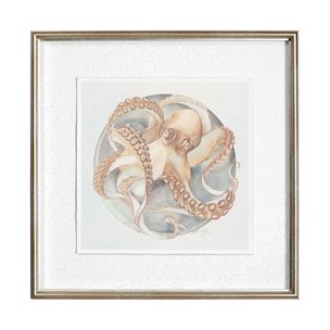 Who Stole My Precious II Peach by Fiona H Hand Embellished Textured Framed Print Matted under Glass
