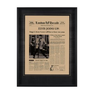 Elvis Joins Up! by Vintage Collection Hand Embellished Textured Framed Art Photo Matted under Glass