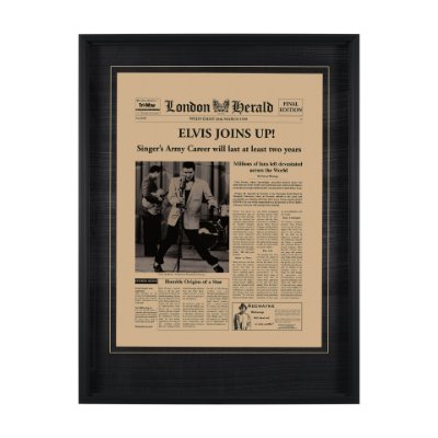 13201 - Elvis Joins Up! by Vintage Collection Hand Embellished Textured Framed Art Photo Matted under Glass