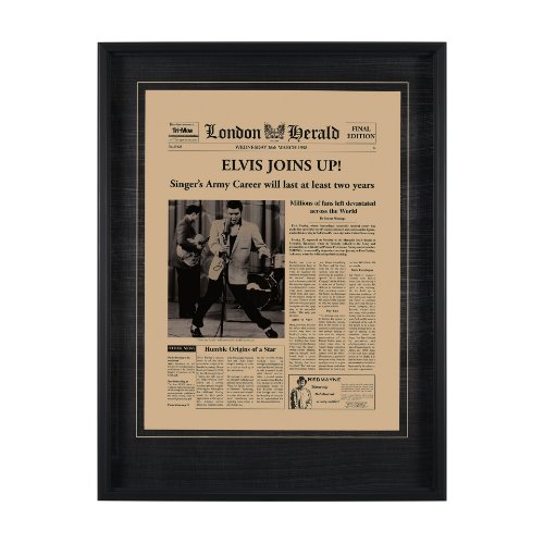 13201 - Elvis Joins Up! by Vintage Collection Hand Embellished Textured Framed Art Photo Matted under Glass