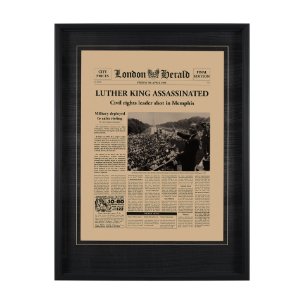 Luther King Assassinated by Vintage Collection Hand Embellished Framed Art Photo Matted under Glass
