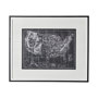 13195 - Explorer-USA Map-Noir by Vintage Collection a Hand Embellished Textured Framed Art Print