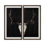 13166 - Deer Skull-L by Chris Dunker a Hand Embellished Textured Framed Art Print Matted under Glass