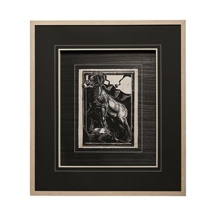 Linocut I by Mercana Studio a Hand Embellished Textured Framed Art Print Matted under Glass