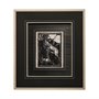 13196 - Linocut I by Mercana Studio a Hand Embellished Textured Framed Art Print Matted under Glass