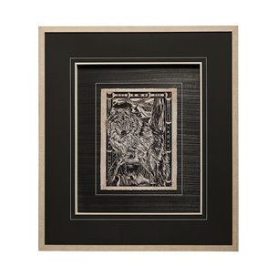 Linocut IV by Mercana Studio a Hand Embellished Textured Framed Art Print Matted under Glass